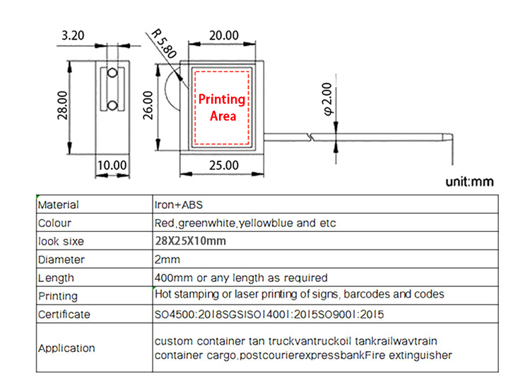 Container wire seal Container wire seal